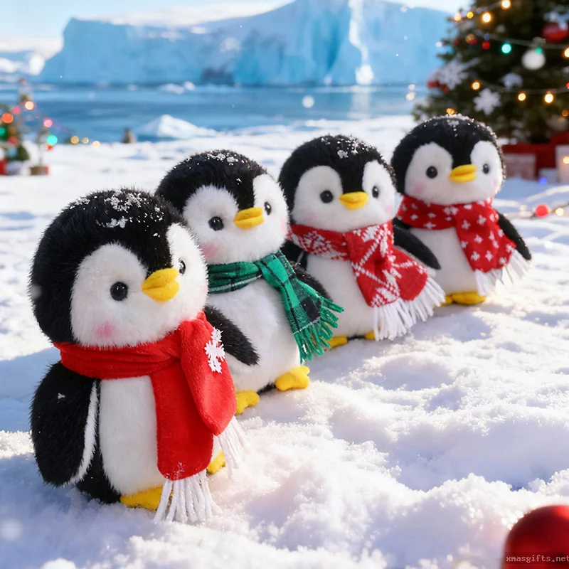 Soft Christmas Kids Toy Penguin Plush Stuffed Doll Cute Throw Pillow Kids Holiday Gift Ornament Wholesale